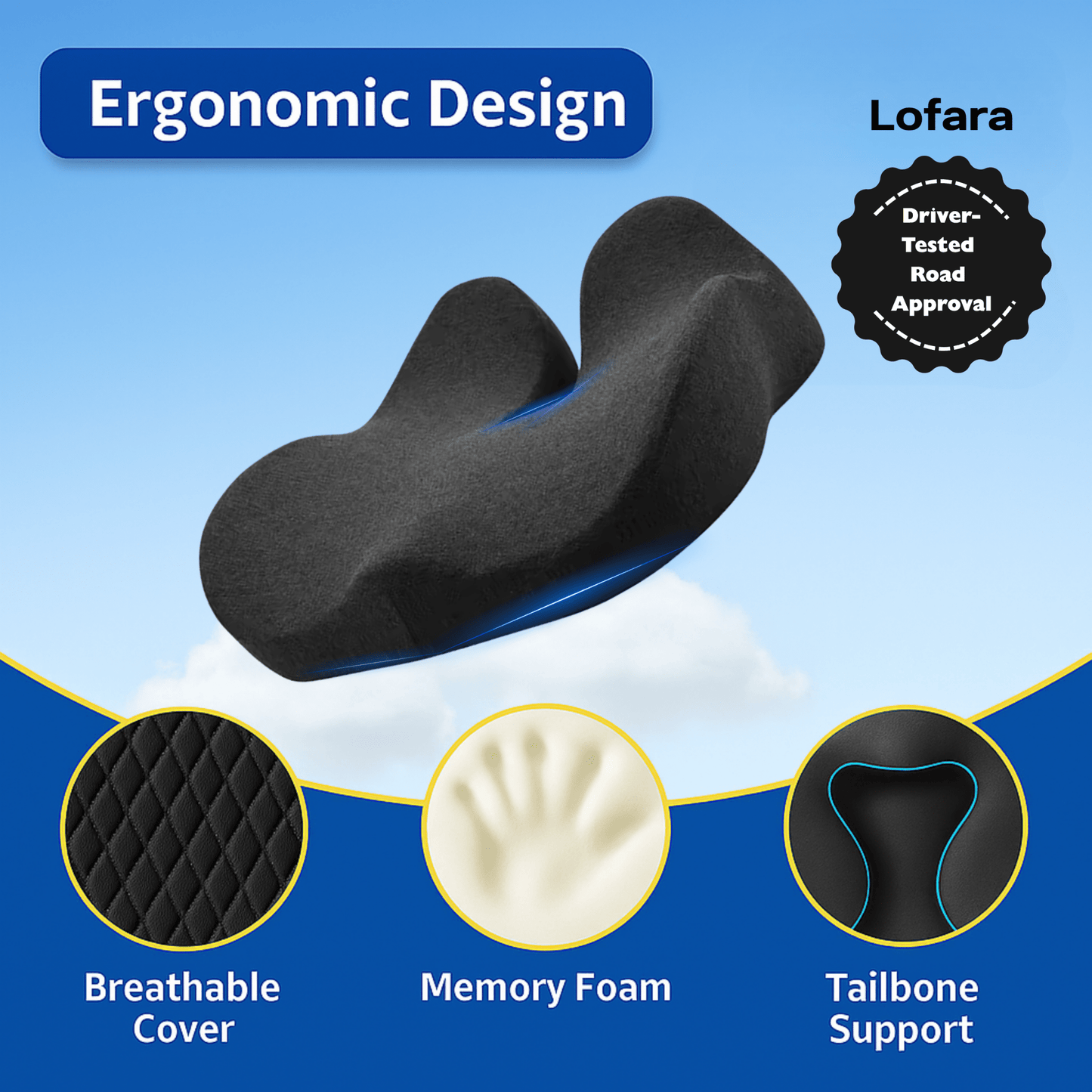 Ergonomic Memory Foam Comfort Cushion - Lofara