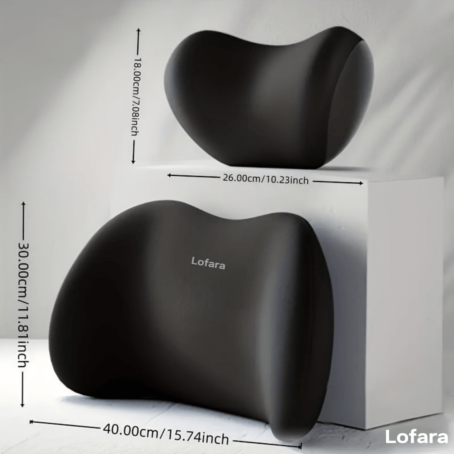 Ergonomic Car Seat Neck + Lumbar Support Pillow Set - Lofara