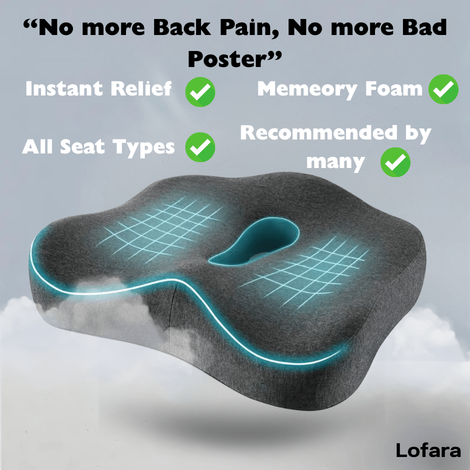 Pain - Relief Memory Foam Seat Cushion - Lofara