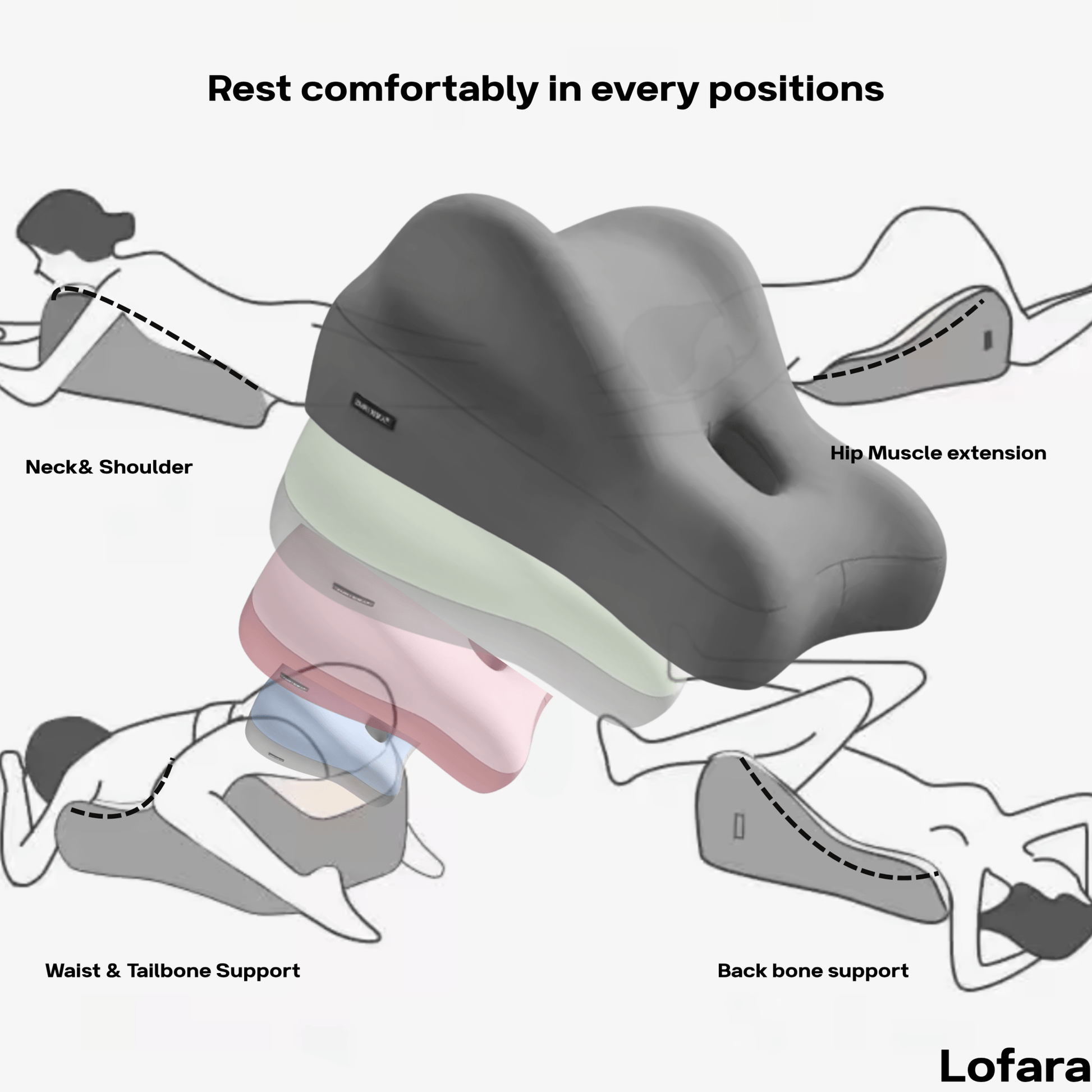 (New) Ergonomic Adult All - Function Pillow Cushion - Lofara